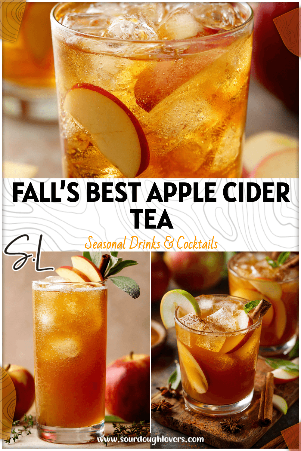 Glass of chilled apple cider iced tea with apple slices and cinnamon, a refreshing Iced Apple Cider Drink for fall. 2026